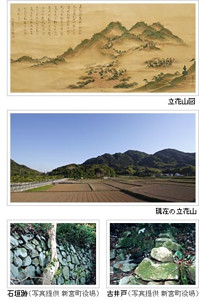 立花山と石垣跡と古井戸